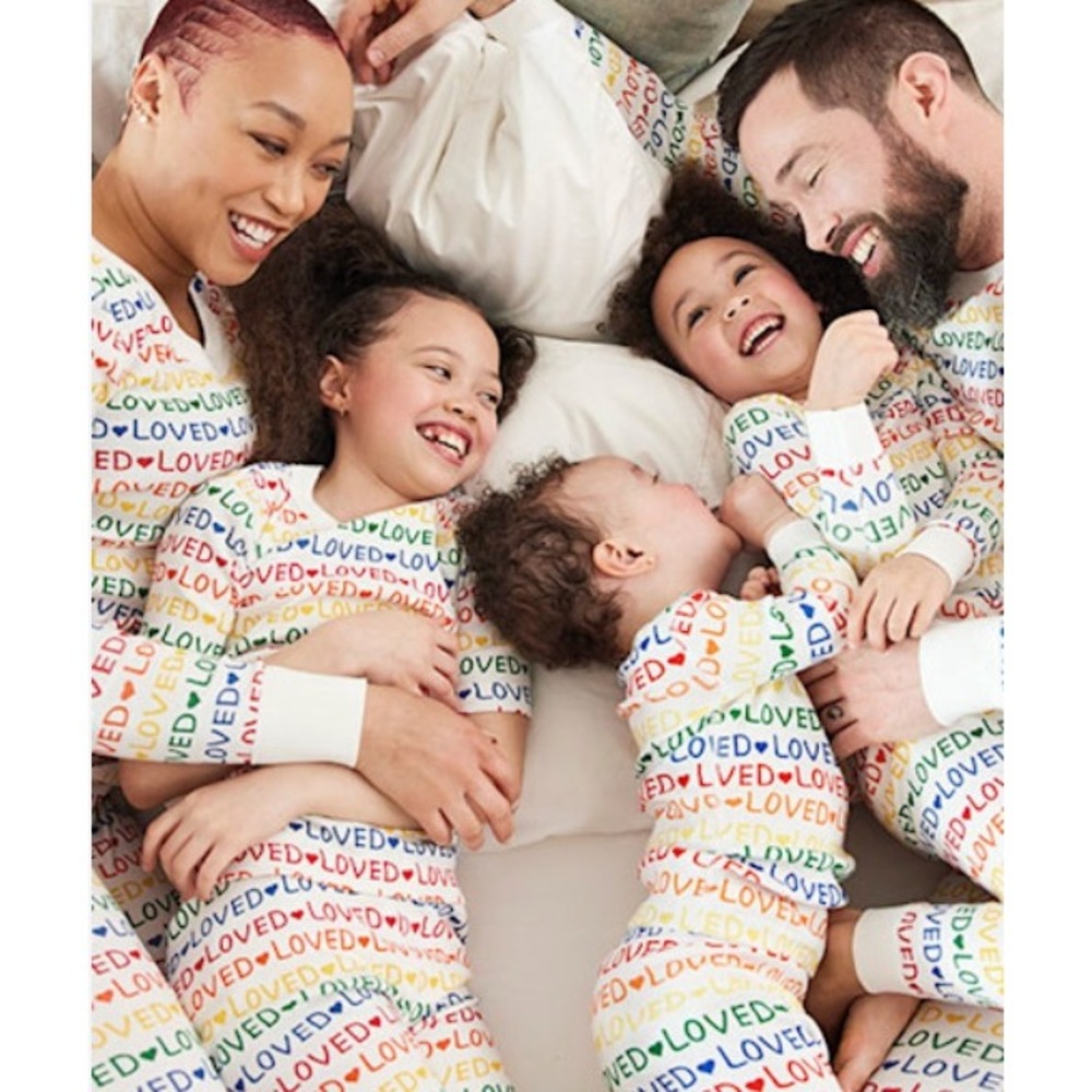Hanna Andersson Adult Loved Rainbow Pride Pajama Long John Top Unisex M 50282